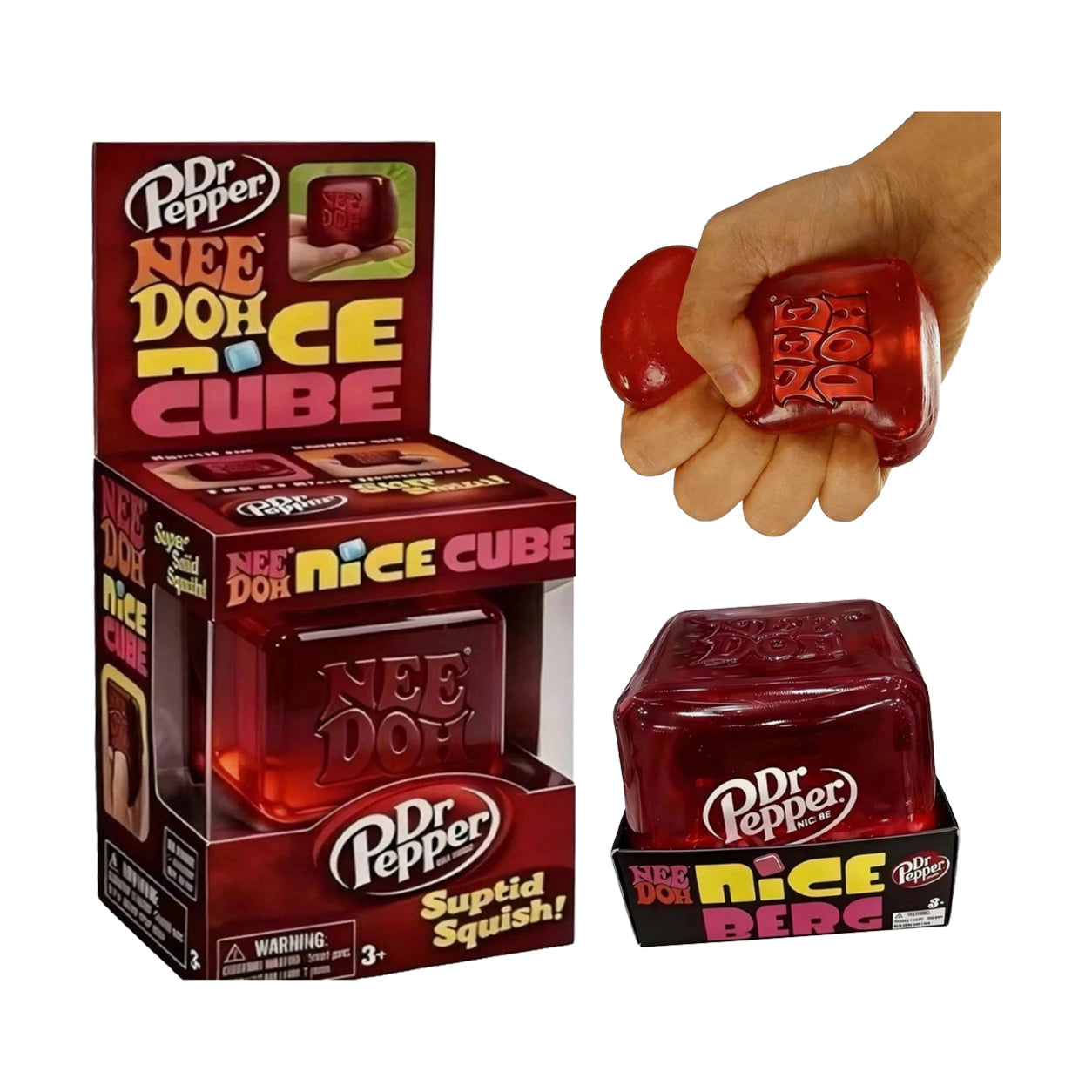 NeeDoh D Nice Berg Red Squishy Fidget Cube
